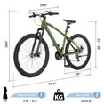 thumbnail image 3 of UBesGoo 26in Mountain Bike for Adults, Aluminum Frame Lightweight 21 Speeds Men/Women Bike with Dual Disc Brake, Twist Shifters, Green, 3 of 13
