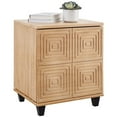 thumbnail image 2 of Hensley 22 Inch 2 Drawer Wood Nightstand, Grooved Front, Brown- Saltoro Sherpi, 2 of 8