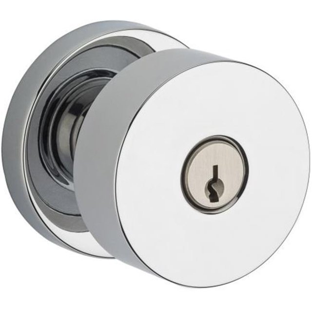 Baldwin ENCONCRR150 Modern Single Cylinder Keyed Entry Door Knob Set with Modern, Satin Nickel