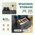 thumbnail image 4 of OCHAPA 5-Drawer Fabric Storage Tower with TV Stand for Bedroom, Hallway, Entryway, Closet, Steel Frame, Wood Top, Easy Pull Handle,Adjustable Feet, Black, 4 of 7