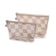 thumbnail image 2 of Bolsas de viaje Tiny Twinkle, a prueba de desorden, juego de 2 unidades, diseño a cuadros, color beige, 2 of 5