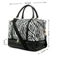 thumbnail image 2 of Weekender Bag Travel Duffle for Women Men Overnight Carry On Tote with Shoe Compartment and Luggage Sleeve- Zebra, 2 of 7