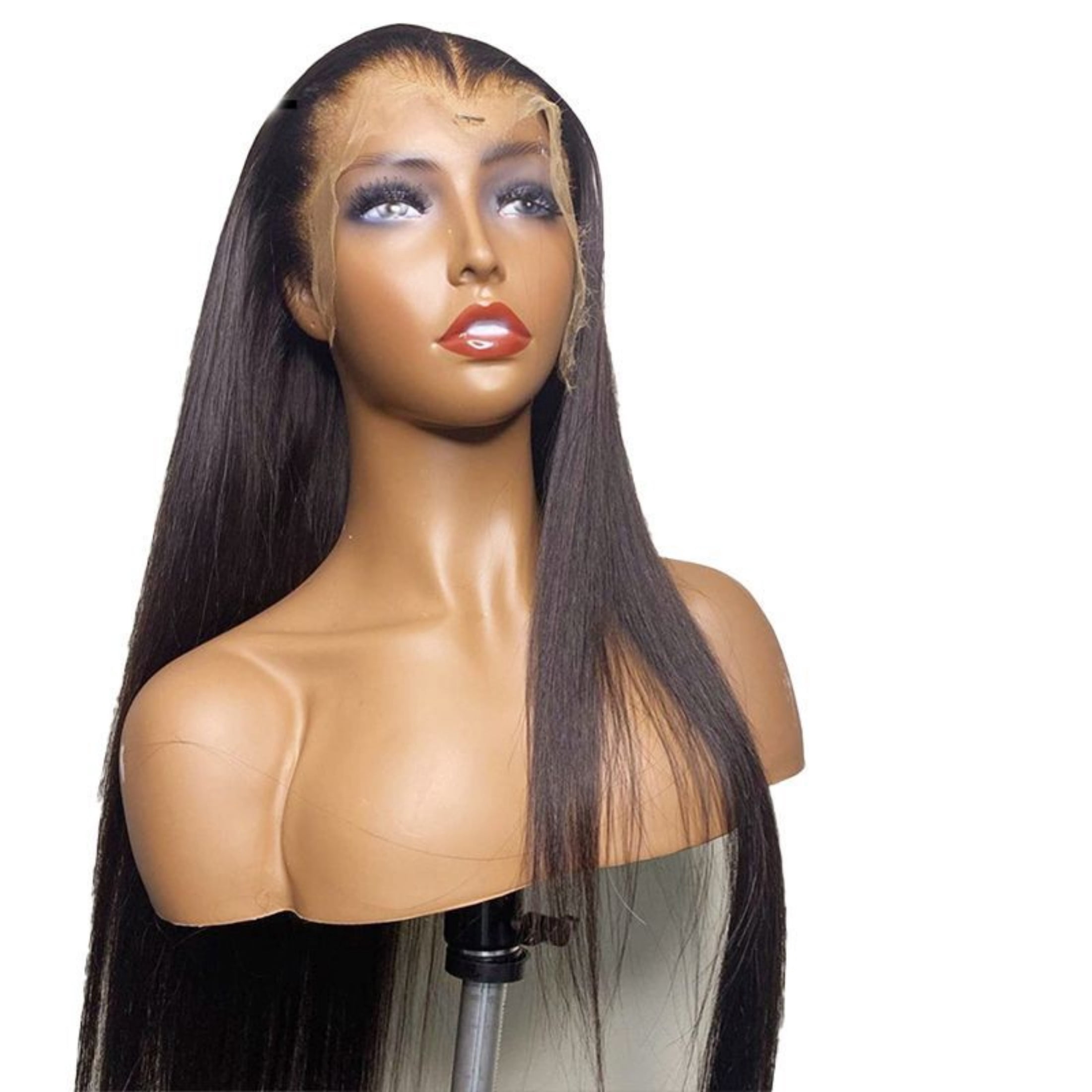 Women's long layered wig, natural wave wig, human hair side parting, heat resistant, lightweight, tangle free, suitable for daily use and clothing