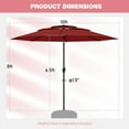 thumbnail image 3 of Costway 10 ft 3-tier Vented Patio Umbrella Large Market Table Umbrella Outdoor Sun Shade Red, 3 of 10