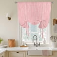 thumbnail image 3 of Pure Color Tie Up Curtains for Small Windows,Adjustable Rod Pocket Valance 45 Inch Short, Modern Minimalist Linen Texture Boho Pink Window Treatment Balloon Roman Blind Shade, 34" x 45", 3 of 9