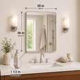 thumbnail image 2 of Niveal Wall Mirror 30" x 36" Rectangular Rounded Corner Mirror Aluminum Framed Vanity Mirror for Make up, 2 of 12