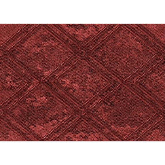 Ahgly Company Machine Washable Indoor Rectangle Transitional Red Area Rugs, 2' x 5'
