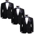 thumbnail image 2 of Mens Smooth Satin Feel Wedding Pre-Tied Bow Tie and Pocket Square Sets, 2 of 7