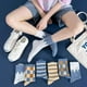 thumbnail image 3 of Medias para niños, estilo coreano, medias de longitud media, medias para estudiantes, calcetines altos de otoño e invierno con cuadros azules, 3 of 6