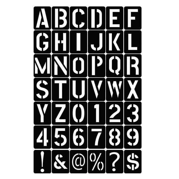Sylvtty 42 Pcs 3 Inches Letter Stencils Reusable Plastic Alphabet Symbol Number Templates Interlocking Craft Stencils Kit for Painting on Wood Wall Fabric Rock Sign DIY Art Projects