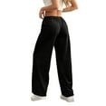 thumbnail image 4 of Women's Sweatpants Wide Leg Sweat Pants Fall Winter Clothes Baggy Drawstring Joggers with Pockets, 4 of 6