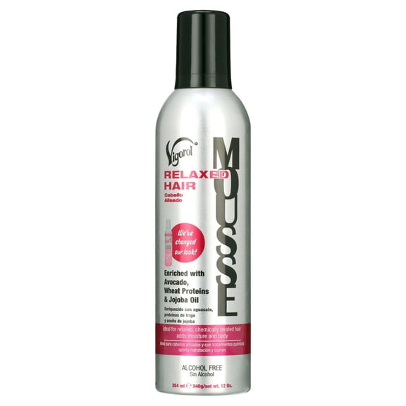 Vigorol Mousse For Relaxed Hair Enriched With Avacado, wheat Proteins And Jojoba Oil, 12 oz, 2 Pack