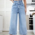 thumbnail image 7 of XFLWAM Women Wide Leg Jeans High Waist Baggy Jeans Loose Boyfriend Jeans Denim Pants Y2K Sky Blue S, 7 of 7