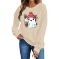thumbnail image 2 of Ynynloco Women's Halloween Sweatshirt, Spooky Season Graphic Crewneck Top Ghost Fall Casual Outfits, 2 of 5
