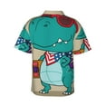thumbnail image 3 of Easygdp Cool Dino Playing Skateboard Men's Hawaiian Shirts Print Lapel Short Sleeve for Beach, vacation, party, casual occasions - Medium, 3 of 9