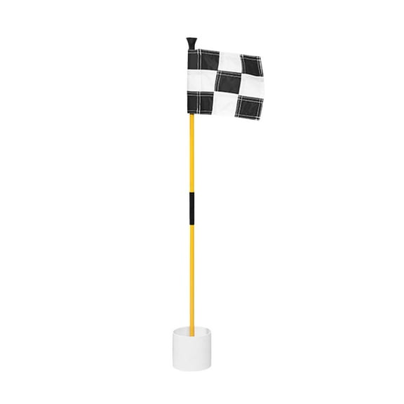 yotijay Golf Putting Green Flag and Hole Cup Backyard Portable Practice Putting for Yard Black White