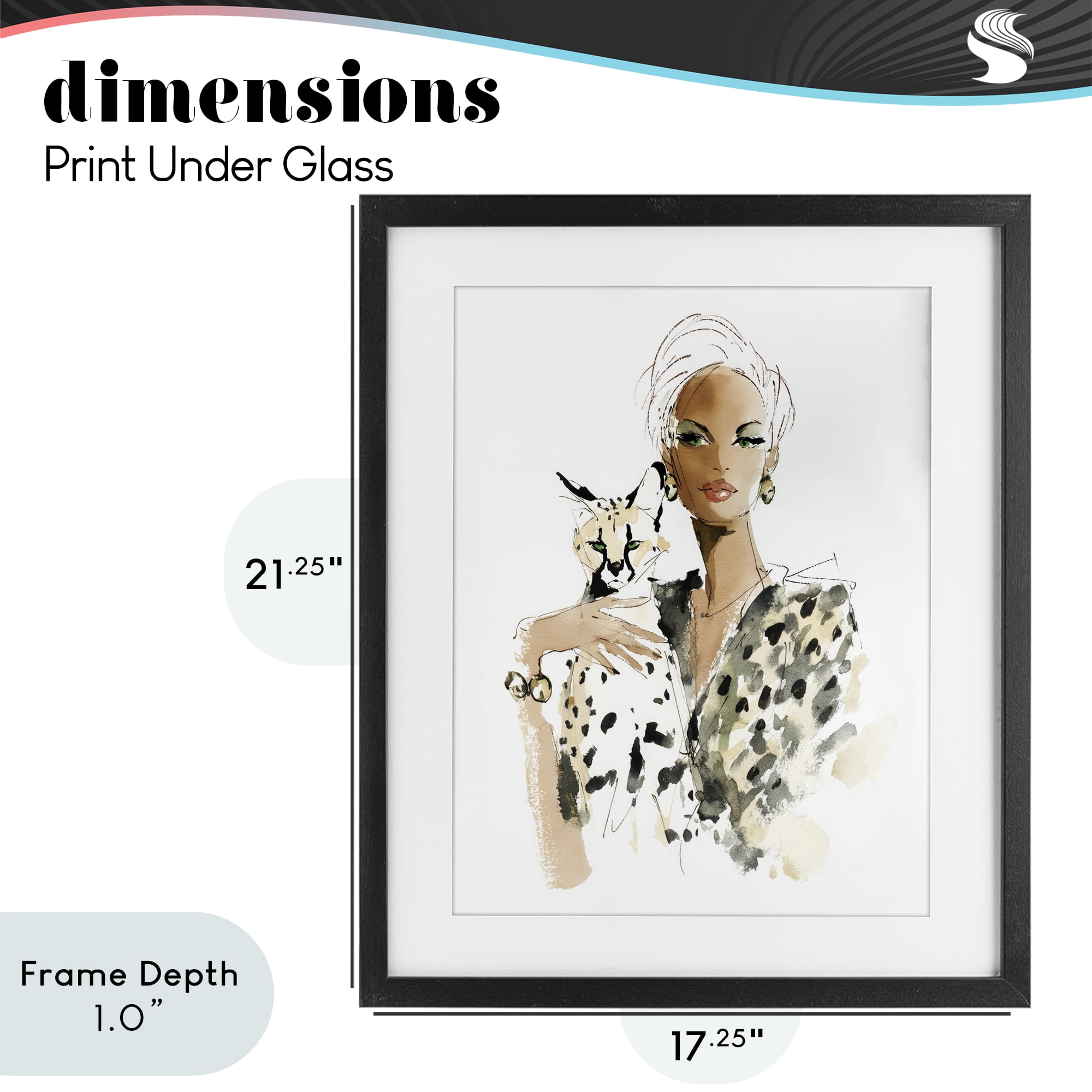 Stupell Industries Fashion Hunt Elegant Woman Black Framed Print Under Glass, design by Svetlana Aleynikova