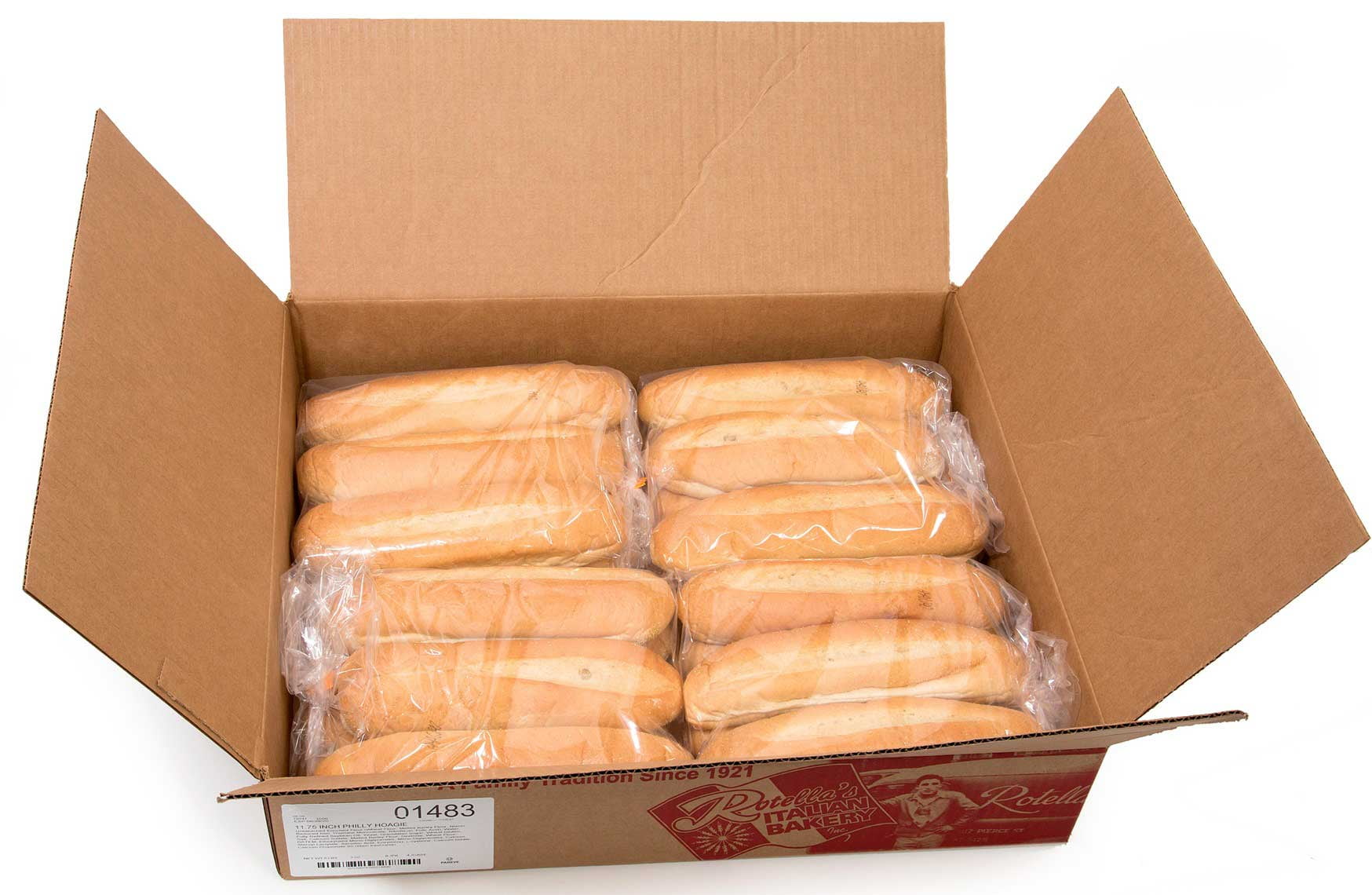 Rotellas Italian Bakery 11.75 inch Philly Hoagie - 6 count per pack -- 4 packs per case