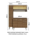 thumbnail image 3 of Mueble de Cocina Compacta 137cm Sin Tarja Emilly Madesa 09, 3 of 8