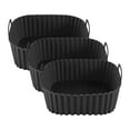 thumbnail image 1 of Bandeja de silicona para freidora de aire con asas, cesta antiadherente para freidora de aire, apta para lavavajillas, sin BPA, para una cocción uniforme y una limpieza fácil., 1 of 8