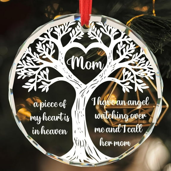 Loss of Mother Memorial Glass Ornament – Sympathy Gift, Bereavement Keepsake for Mom & Grandma, Remembrance Christmas Decoration