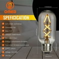 thumbnail image 6 of OMED Fishbone LED Filament Dimmable Vintage Edison Light Bulbs, T45/T14 E26 4W Antique Tubular Edison Bulbs 40 Watt Equal, 200LM 2700K SOFE White Spiral Retro Tube Bulbs, Smoke Grey Glass, 6 Pack, 6 of 8