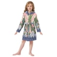thumbnail image 6 of FORMRS Niños Bathrobe Unisex Hooded Robe Soft Plush Pajamas Sleepwear, Size 4-6T, Floral Vase, 6 of 7