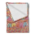 thumbnail image 2 of Ethnic Soft Flannel Fleece Throw Blanket, Colorful Pattern Swirls Striped Abstract Hand Drawn Artwork, Cozy Plush for Indoor and Outdoor Use, 60" x 80", Multicolor, by Ambesonne, 2 of 5