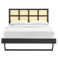 thumbnail image 5 of Modway Sidney Cane and Wood King Platform Bed With Angular Legs in Black, 5 of 9