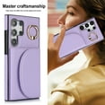 thumbnail image 5 of for Samsung Galaxy S22 Ultra Wallet Case with Card Holder Women Men, Flip PU Leather Kickstand Shockproof Protective Phone Cover Magnetic Clasp 360 Rotation Ring Stand for Samsung S22 Ultra, Purple, 5 of 7