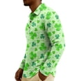 thumbnail image 5 of Men's St. Patrick's Day Shamrock Henley Long Sleeve Pullover Casual Top Shirt, 5 of 6