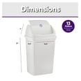 thumbnail image 2 of 13 Gallon Kitchen Trash Can with Swing Lid, 52 Qt Plastic Garbage Bin for Indoor and Outdoor Use, Durable Waste Basket for Home, Office, Garage, Patio, Restaurant (White), 2 of 5