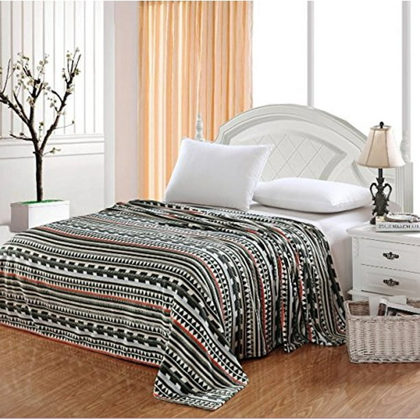 Aztec Plush Micro Fleece Blanket Tribal Arrows (King)