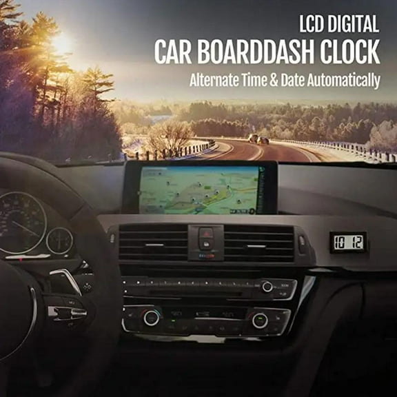 HPDL Car Dashboard Digital Clock Small LED Clocks Vehicle Adhesive Mini TimeClock