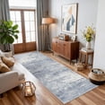 thumbnail image 4 of Hallway 2x8 Washable Runner Rug: Abstract Stain Resistant Kitchen Entryway Rugs Farmhouse Ultra Soft Bathroom Bedroom Print Floor Mat Thin Non-slip Indoor Carpet For Living Room Laudry(2x8 Blue/ivory, 4 of 8