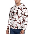 thumbnail image 2 of KLL Christmas Plaid Moose Print Mens Hoodie Long Sleeve Casual Pullover Hooded Sweatshirt Fashion Drawstring Hoodies with Pocket-4X-Large, 2 of 6
