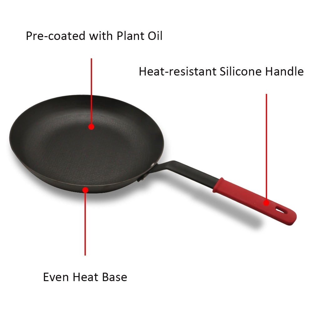 Ozark Trail Lightweight Cast Iron Skillet, Pre-Seasoned, 12 in / 30 cm, with Silicone Handle Sleeve