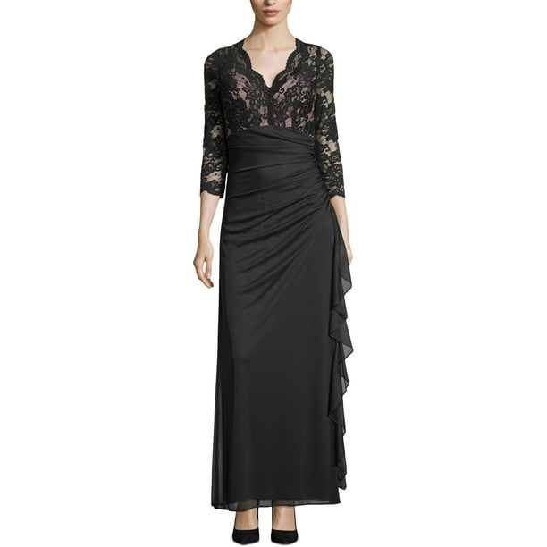 Betsy & Adam - B&A by Betsy and Adam Womens Ruffled Lace Formal Dress