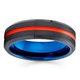 thumbnail image 2 of 6mm Orange Tungsten Wedding Ring,Blue Tungsten Ring,Engagement Ring,6mm Wedding Ring,Black Tungsten Ring, 2 of 4
