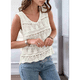 thumbnail image 4 of Camiseta Sin Mangas de Verano para Mujer, , con Cuello en V y Crochet, Color , Talla S, 4 of 8