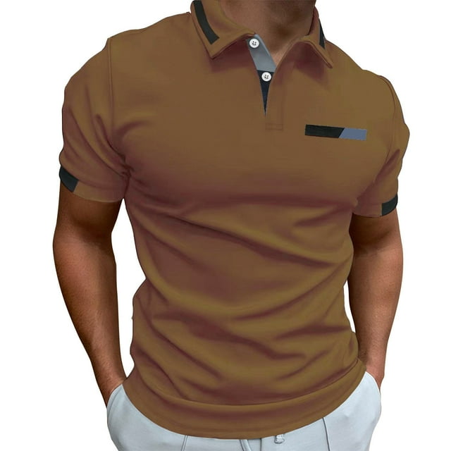pstuiky Camisa de manga corta para hombre, Camisa informal básica de manga corta con botones para hombre, con bolsillos y cuello abierto, cuello semiabierto. camisas casuales para hombre xxl