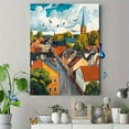 thumbnail image 4 of European Town Street View Canvas Painting/Decorative Painting， Suitable for Living Room，Office， Hallway， and Dining Room Decoration., 4 of 8