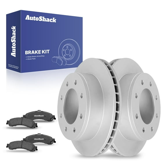 AutoShack Rear Brake Rotors Ceramic Brake Pads | Replacement For 2001-2003 2005 2006 GMC Sierra 1500 2003 2005 Chevrolet Silverado 1500 6.0L V8 4WD AWD RWD | Coated | 6-PC Brake Kit | ArmorStop