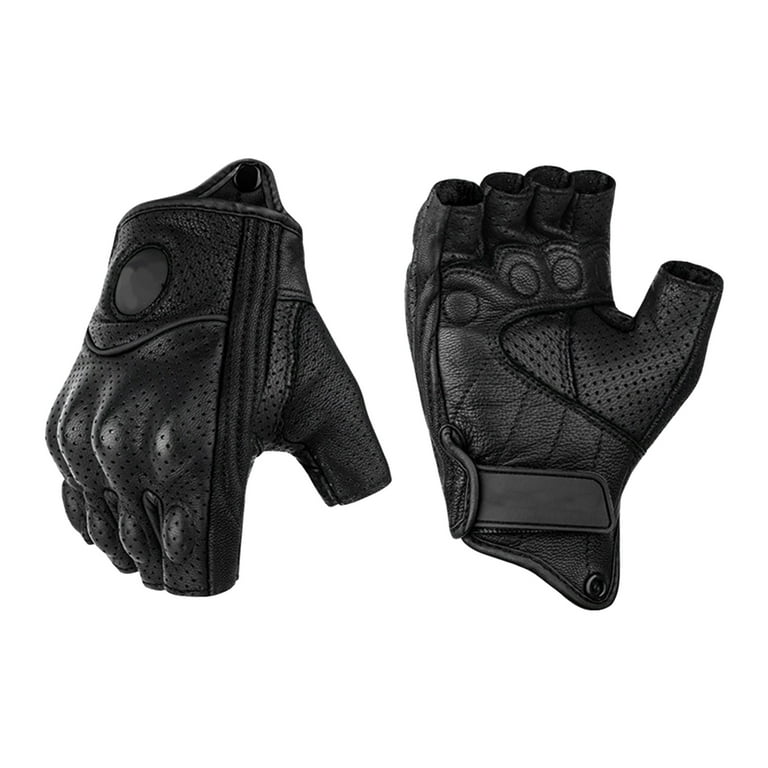 Summer Half Finger Motorcycle Gloves Leather Guantes Moto Verano Luva  Motociclista Gant Moto Gloves Tactical Retro
