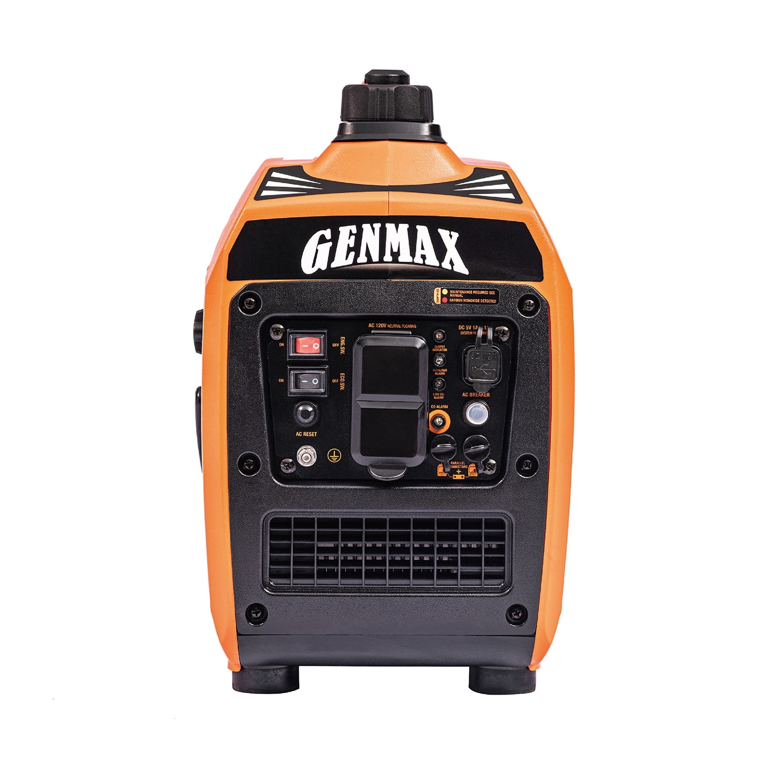 GENMAX GM1200i 1200-Watt Portable Small Inverter Generator 25.3lb Ultralight Outdoor Camping Motorhome Caravan Recoil Start Petrol Gasoline Powered Equipment Super Quiet 57 cc Engine