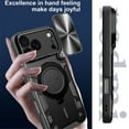 thumbnail image 4 of Heavy Duty Case for iPhone 17 6.3 inch, Camera Lens Sliding Cover With Hidden Bracket Magnetic Car Mount Holder, Rugged PC+TPU Hybrid Military Grade Shockproof Lens Protection Case,Red,For iPhone 17, 4 of 8
