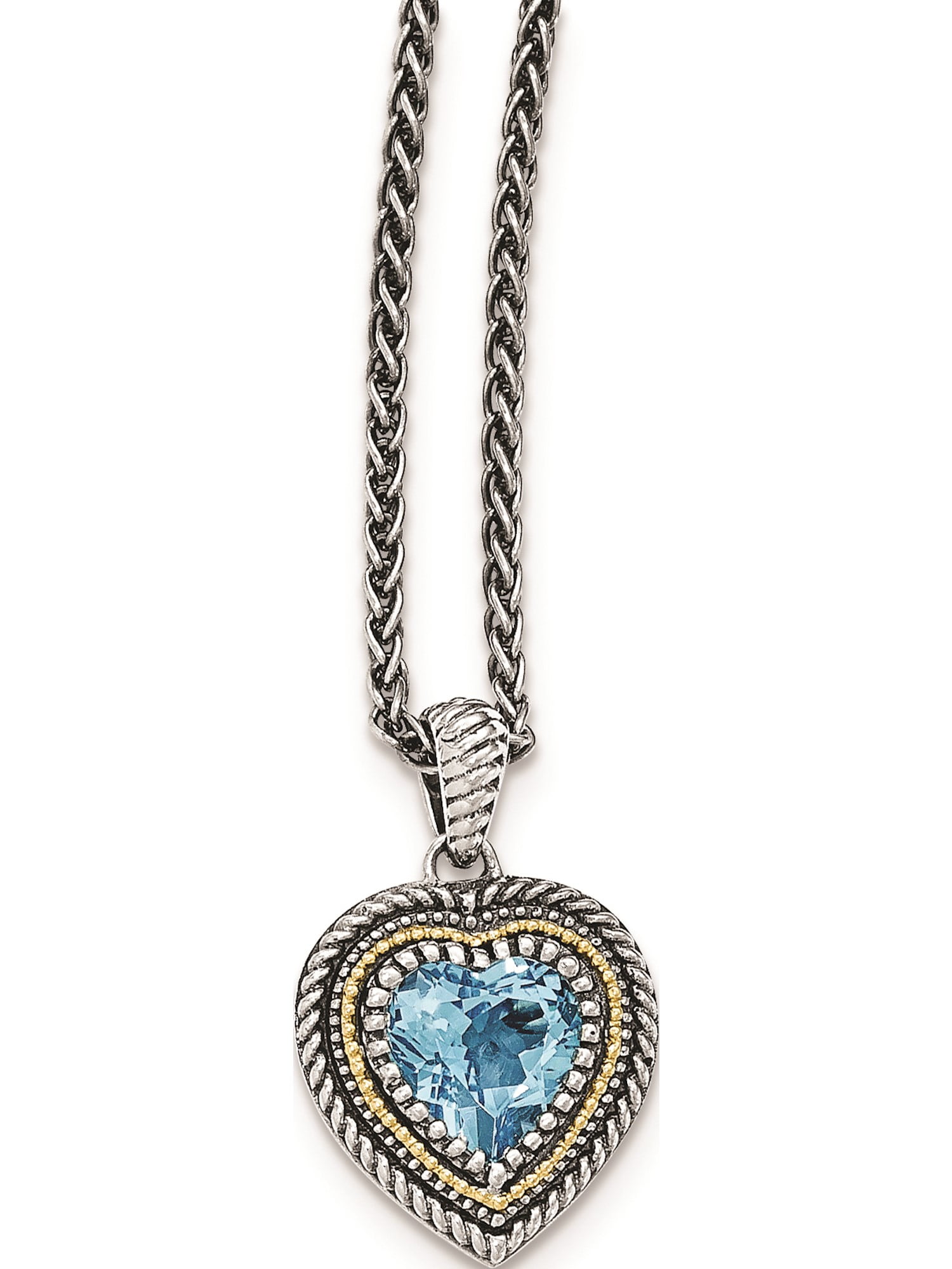 Swiss Bleu Topaze solitaire collier pendentif en Solide Argent Sterling ~ Boîte Cadeau