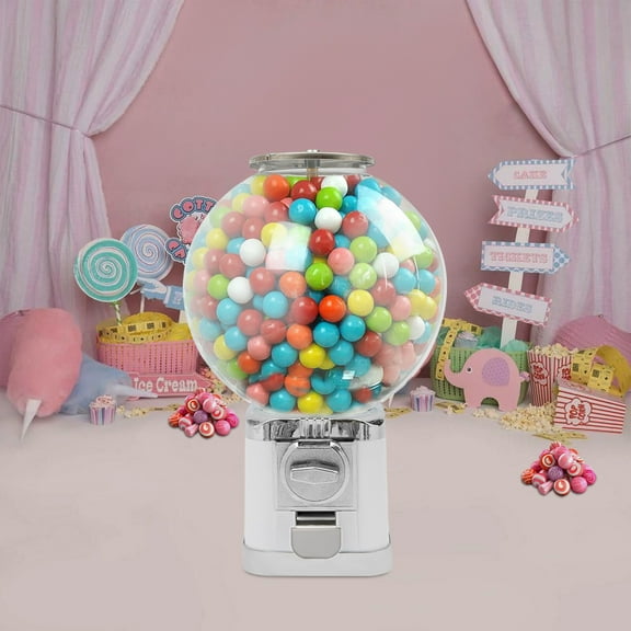 Gumball Machine Vending Coin Bank Vintage Candy Dispenser Vending Machine White