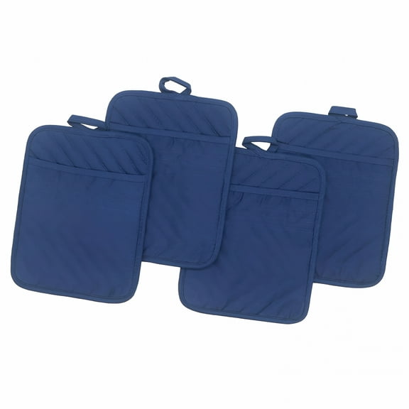 ACDANC 4Pcs Cotton Pocket Pot Holder Kitchen Hot Pads Heat Resistant,Kitchen Basic Trivet for Cooking and Baking,7X 9Inch