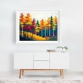 thumbnail image 2 of Autumnal Rhapsody - Painting Autumn Forest Landscape Nature Woodland Scenic White Framed Wall Art Print 16 x 20 inches, 2 of 3